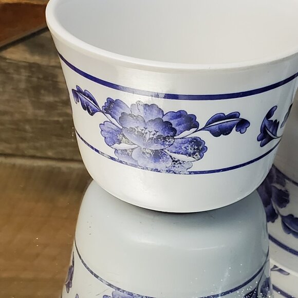 Blue Lotus Melamine Asian Tea Cups - Set of 4 - Picture 5 of 8
